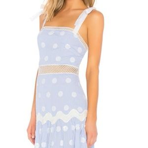 ALEXIS Ada Striped Embroidered Maxi Dress In Blue